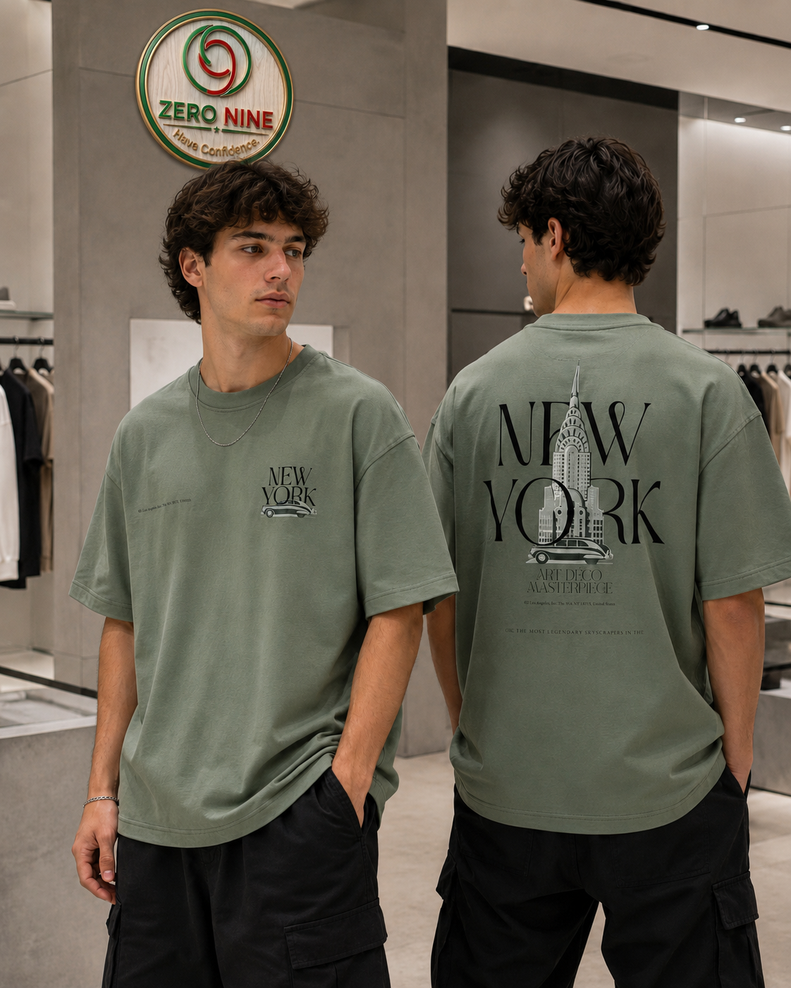 Men's Shoulder Dropped Printed T-Shirt