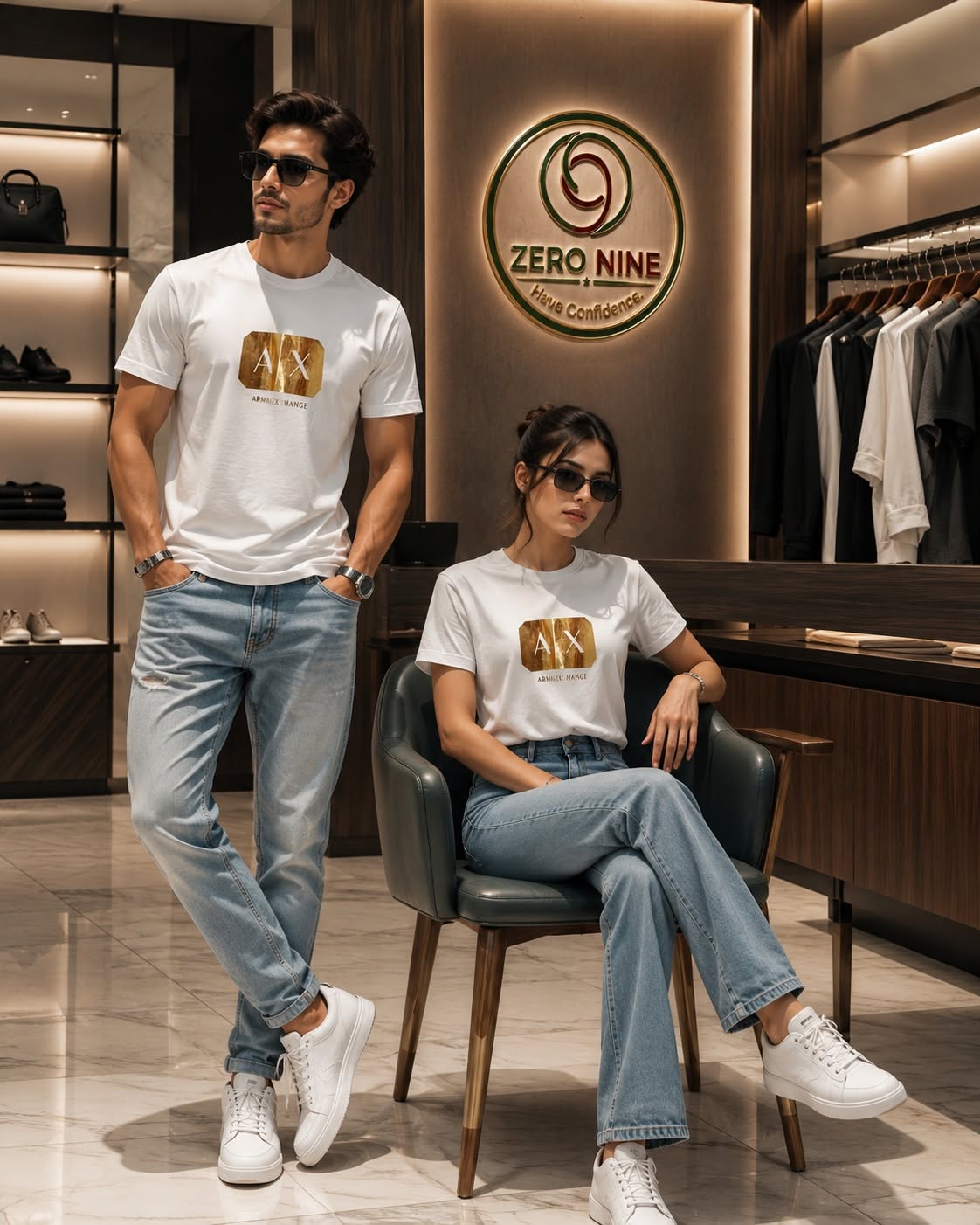 A/X Premium White Unisex T-Shirt   P0498